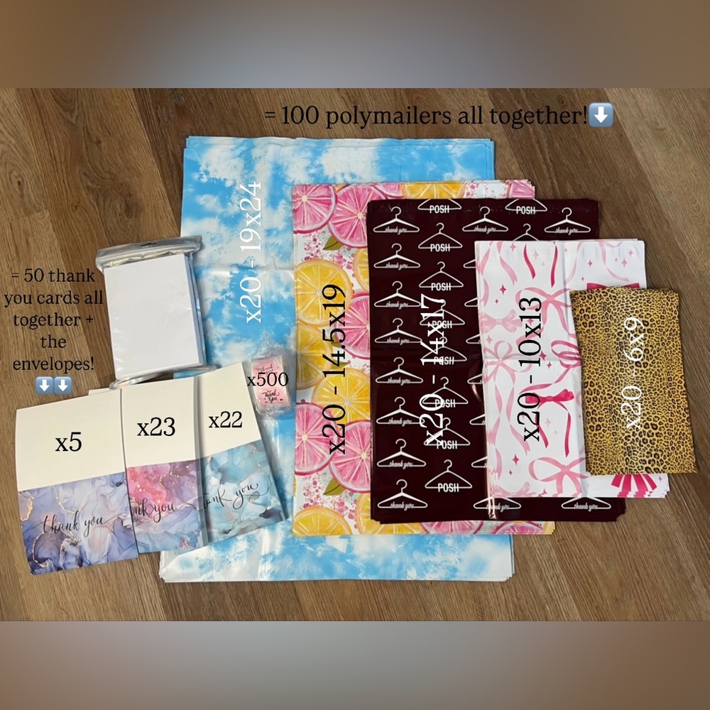 ✨New Resellers Packaging Bundle✨
100 Polymailers•500 Stickers•50 Thank You Cards - Picture 3 of 14